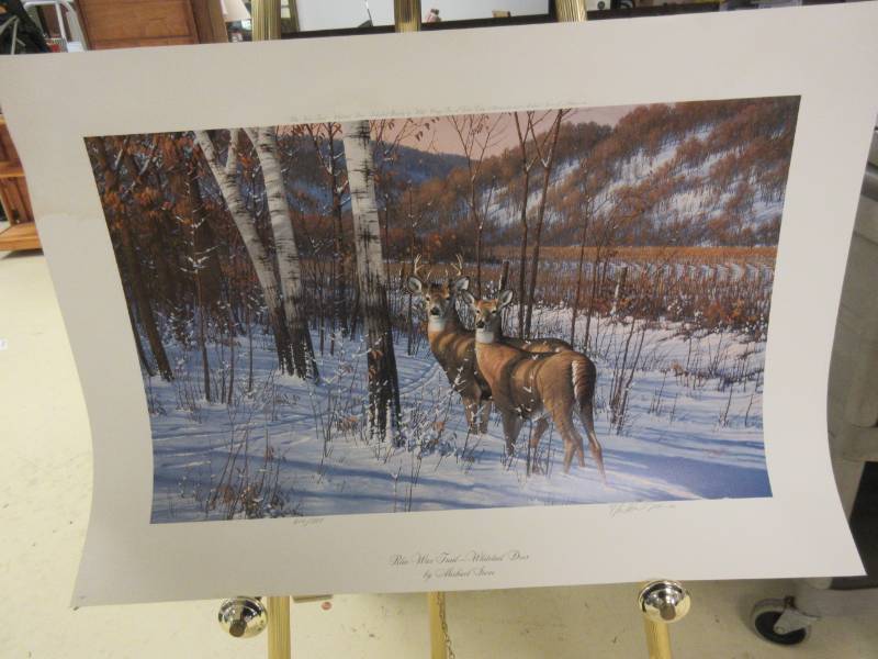 lot 614 image: MICHAEL SIEVE HAND SIGNED DEER PRINTS