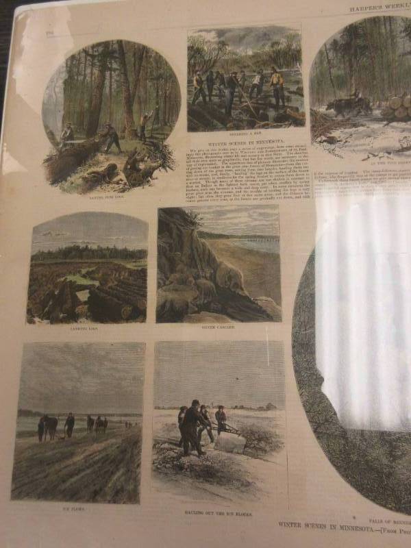 lot 619 image: HARPERS WEEKLY 1870 MINNESOTA PRINT