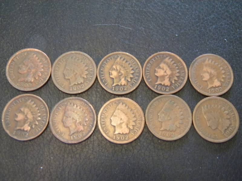 10 Indian Head Pennies