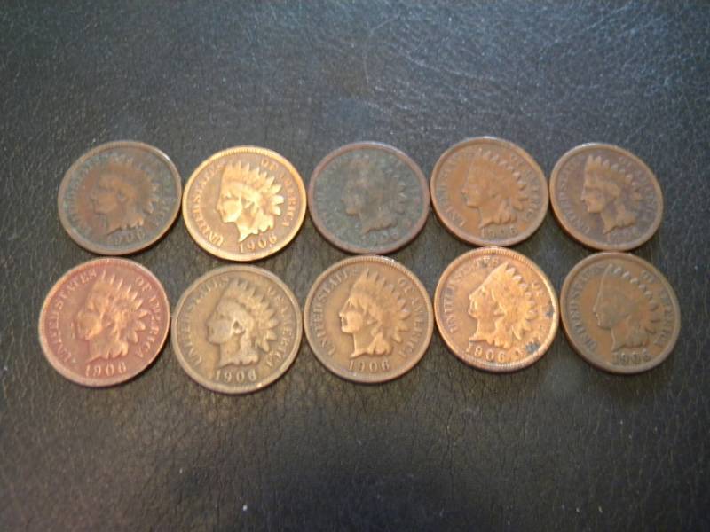 10 Indian Head Pennies