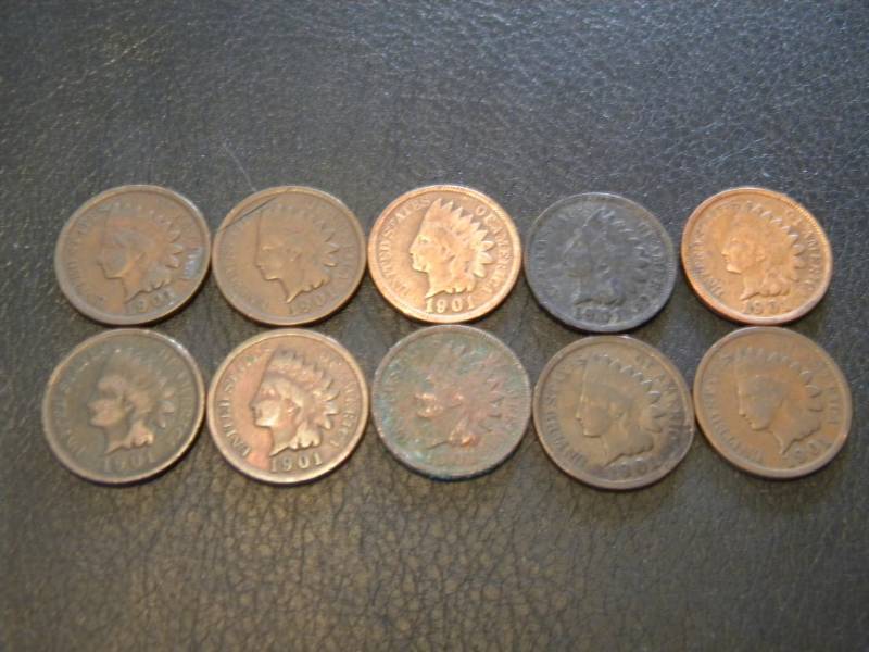 10 Indian Head Pennies