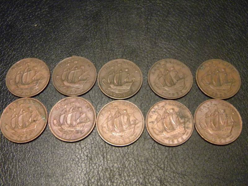 British Coins - 10 Half Penny