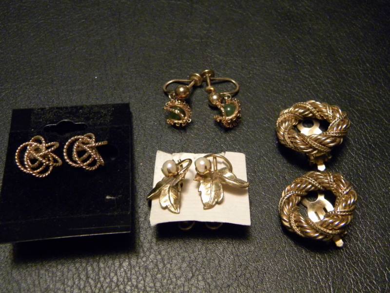 4 Pairs of Gold Filled Earrings