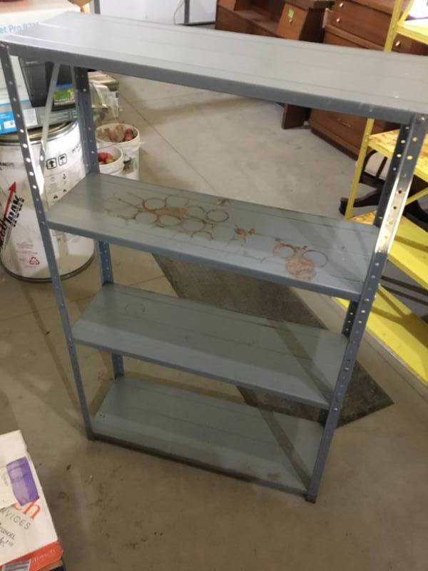 lot 41 image: Garage Shelf  one shelf has can rust - light duty.