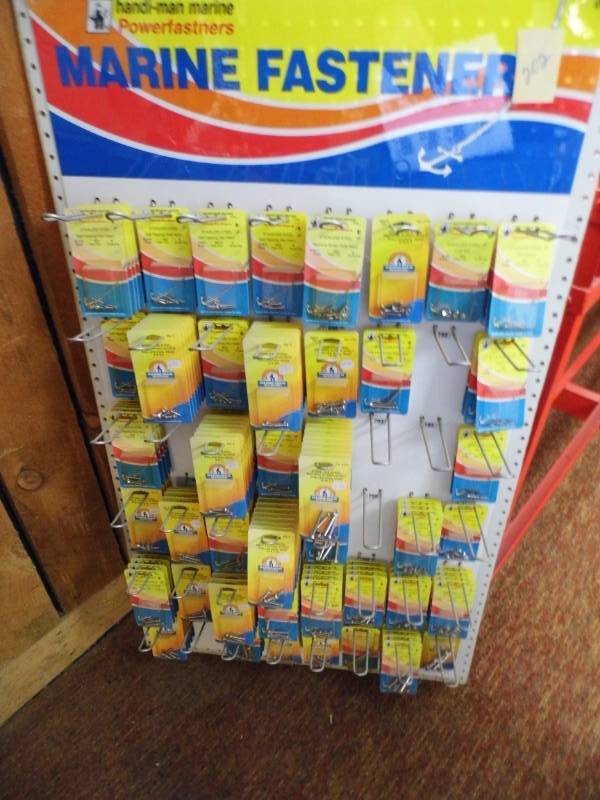 lot 202 image: Stainless Steel Marine Fastener Display w Parts
