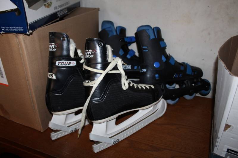 lot 80 image: Tour CDN Power Play Ice Skates, CCM Roller Blades
