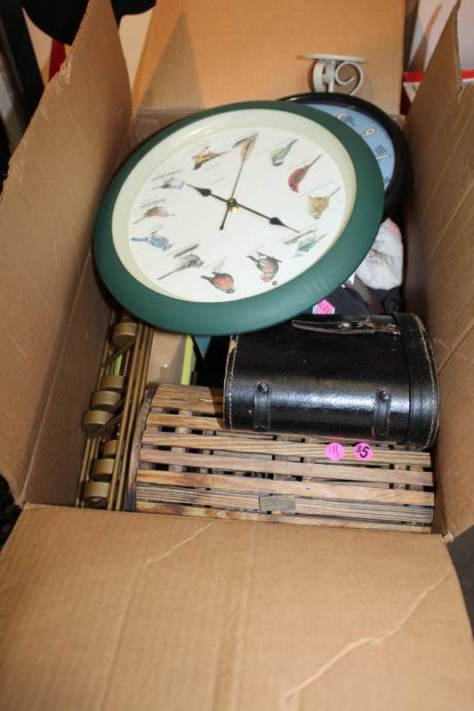lot 79 image: Home Dcor - Wall Clocks, Candle Holders, Canteen