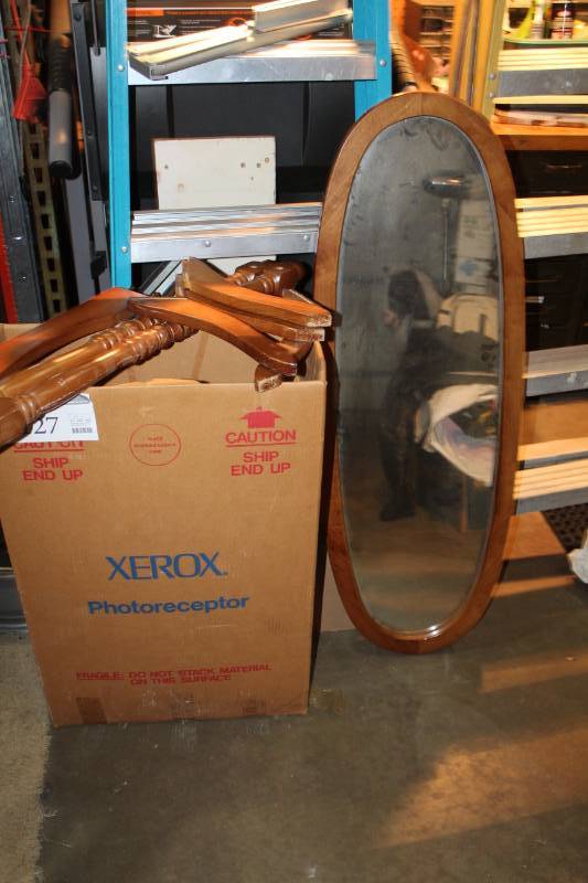 lot 127 image: Wood Floor-Tilt Mirror