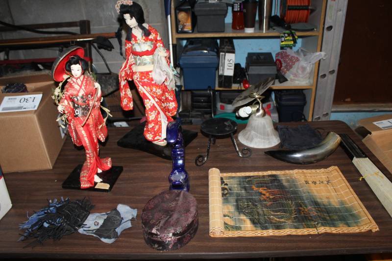 lot 131 image: Asian Collectors Dolls, Wall Art, Horn