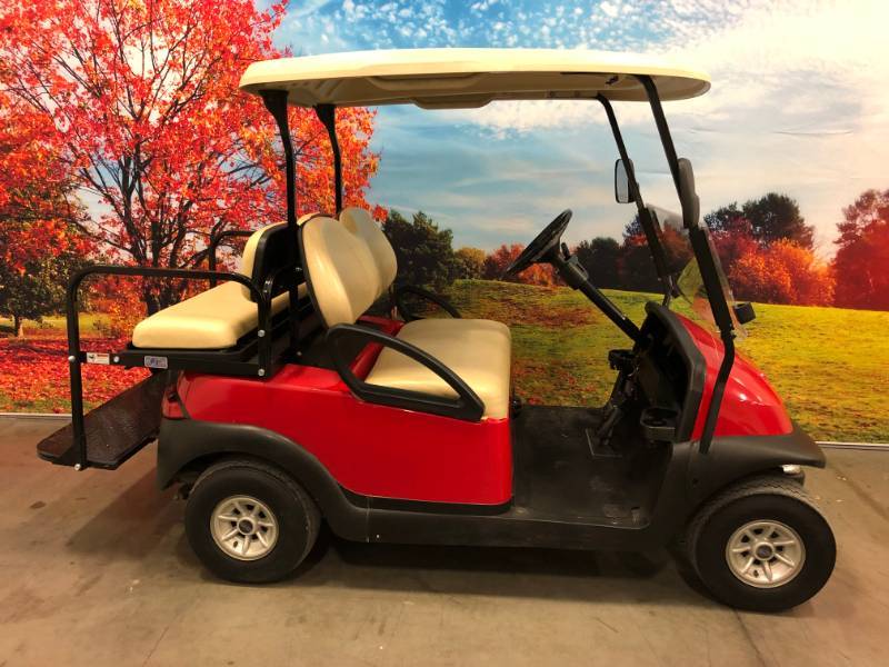 Red Club Car Four Passenger Golf Cart wStreet Legal Package