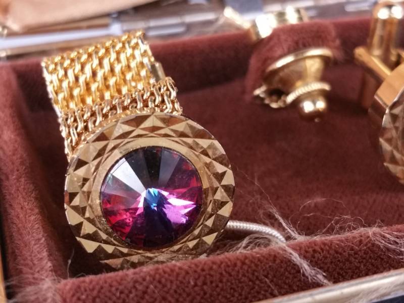 Di Giro Mid Century Cufflinks and Tie Tack in Original Box