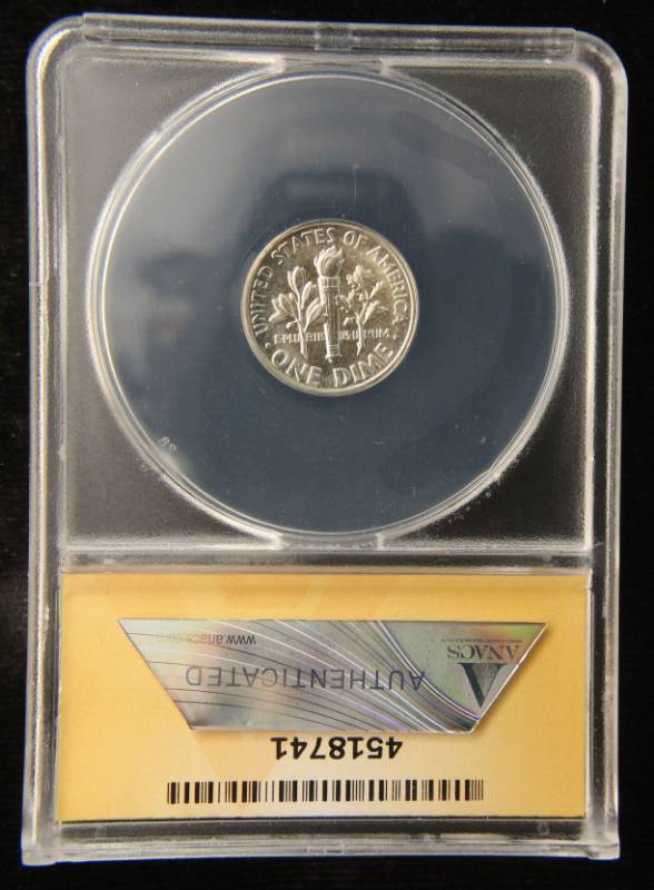 1957 PROOF ROOSEVELT SILVER DIME PF66 ANACS