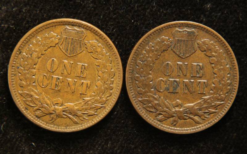 2 INDIAN HEAD CENTS 1906 1907 VF-XF