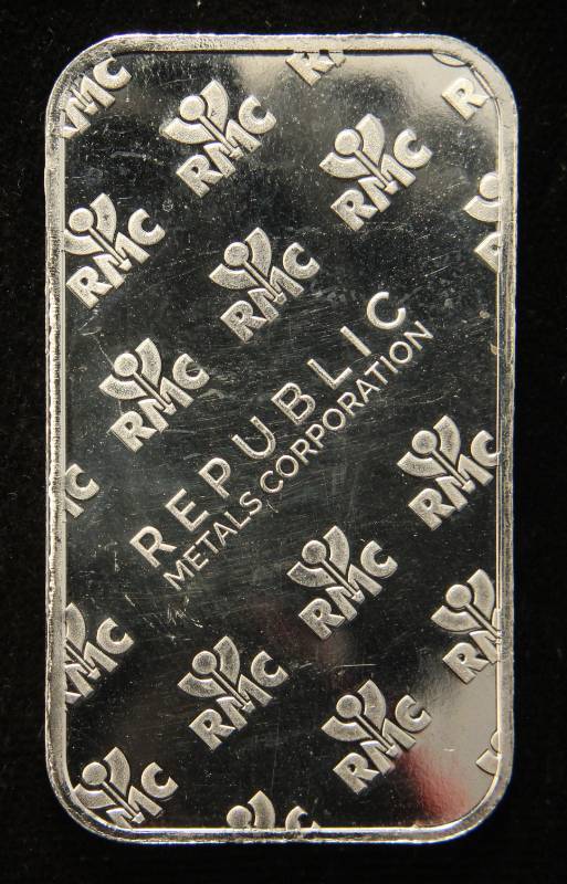 1 TROY OZ. .999 FINE SILVER BAR RMC REPUBLIC METALS