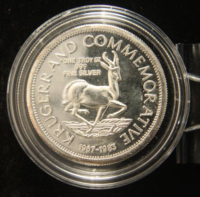 1 TROY OZ. .999 FINE SILVER KRUGERRAND COMMEMORATIVE IN AIRTITE