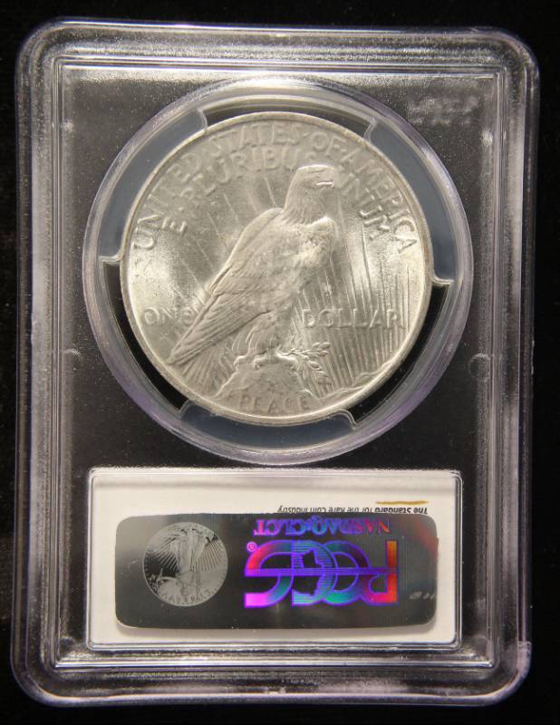 1923 PEACE SILVER DOLLAR MS62 PCGS
