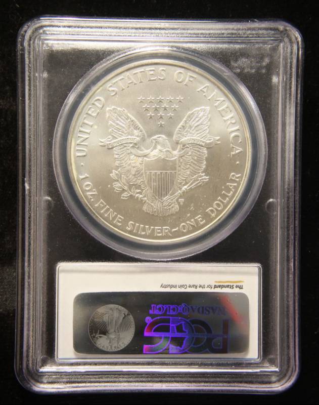 1997 AMERICAN SILVER EAGLE 1 TROY OZ. .999 FINE SILVER GEM BU PCGS