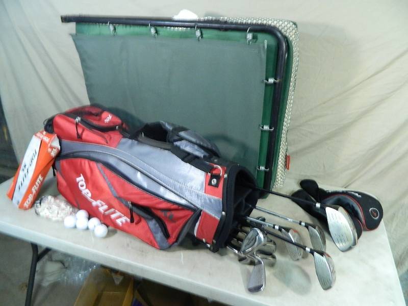 lot 89 image: Golf Clubs, Camping Cot
