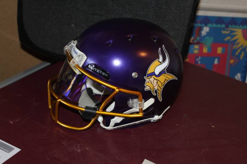 lot 176 image: Minnesota Vikings Elitetek Football Helmet