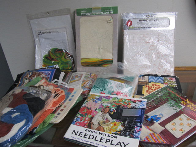 lot 66 image: Large Lot of Needlepoint Kits Supplies etc