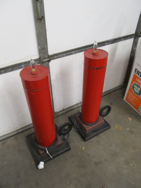 lot 117 image: Pair of Large 30 Vintage Metal Christmas Flickering Candle Displays