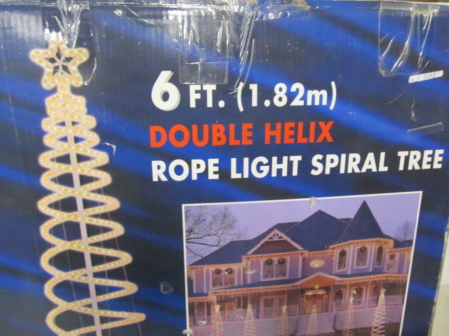 lot 119 image: 6 Double Helix Rope Light Spiral Tree wNEW Christmas Lights