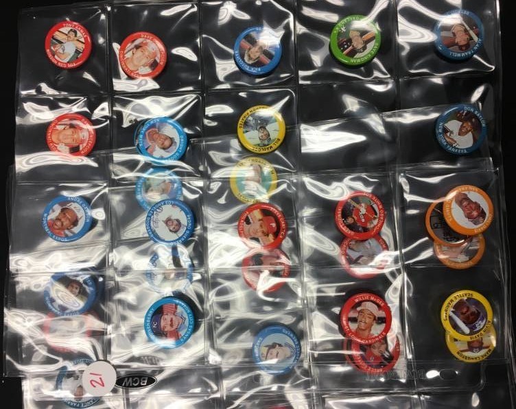 lot 29 image: Large Lot of Vintage Fun Foods Baseball Pins