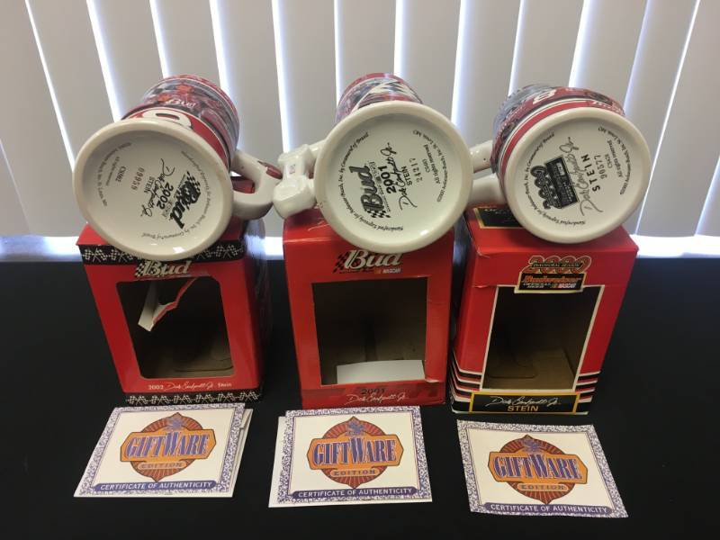 lot 39 image: 3 Dale Earnhardt Jr. Beer Steins