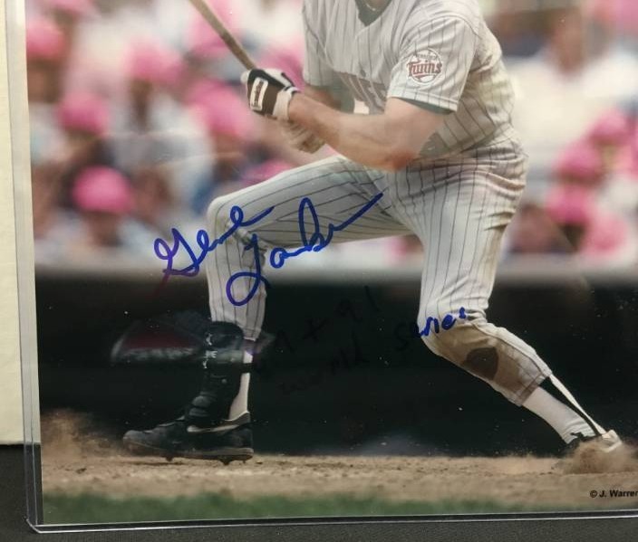 lot 89 image: Minnesota Twins  Gene Larken  Autographed 8x10 Photo - 87 & 91 World Series