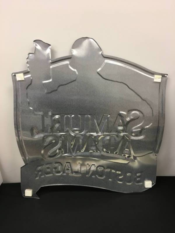 lot 150 image: SAMUEL ADAMS METAL SIGN - 24  X 24