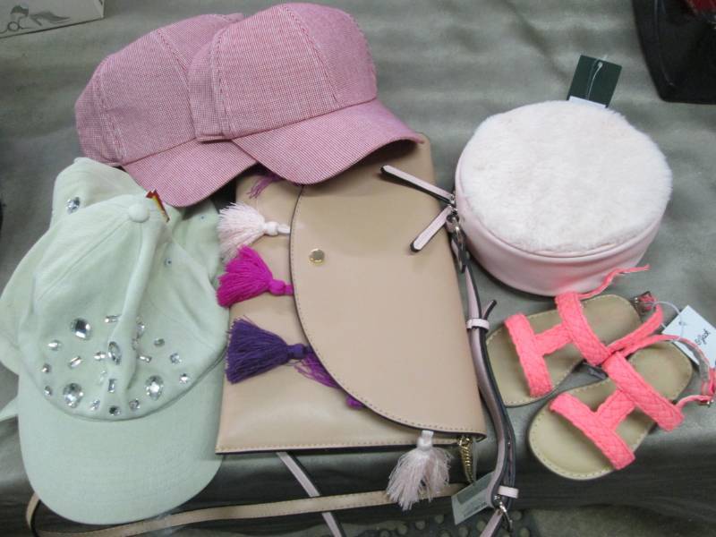 lot 2 image: 2 Handbags, Toddler Size 7 Sandals,...