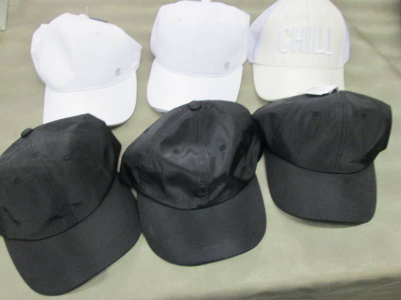 lot 6 image: 6 Caps 3 Black, 3 White...