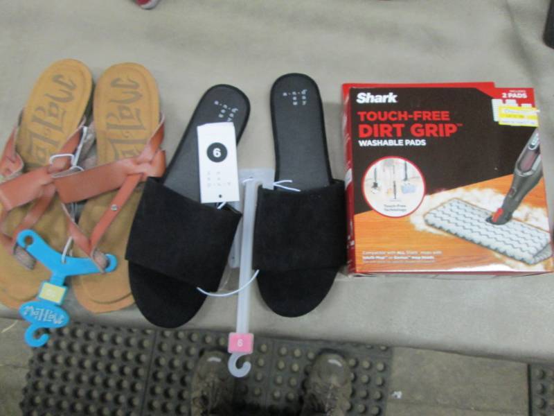 lot 13 image: Size10 Sandals, Size 9 Slides , Sha...