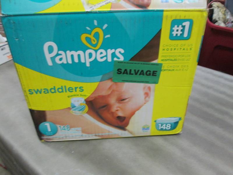 lot 32 image: Pampers Swaddlers Size 1 -148 count...