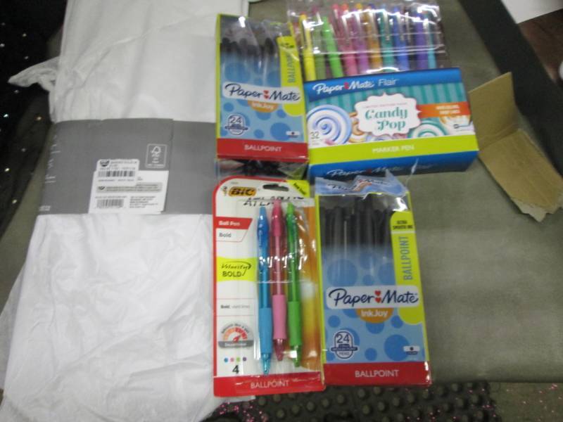 lot 140 image: Marker Pens, Ball point pens, Tissu...