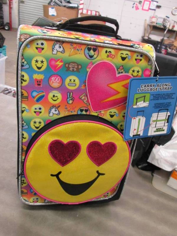 lot 278 image: Happy Face Kid Roller Bag Luggage...