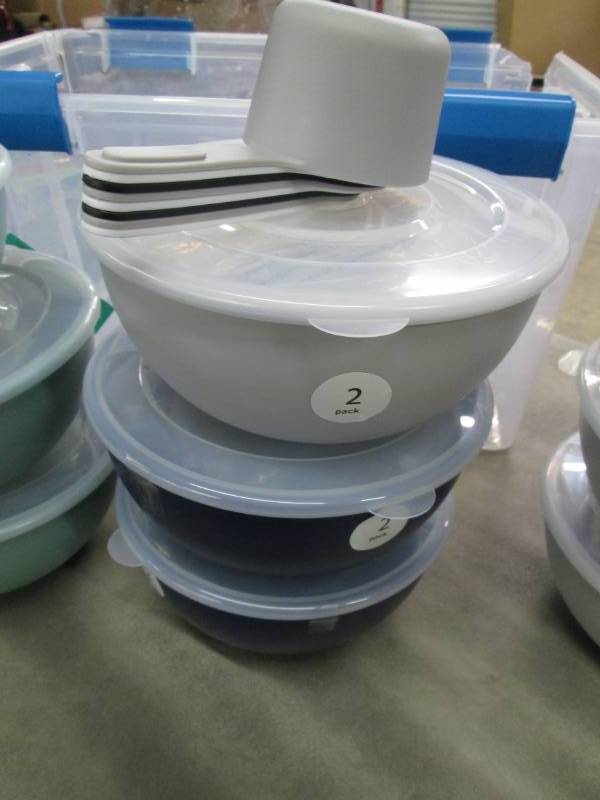 lot 283 image: Lot of 3- 2pks Plastic Storage Bowl...
