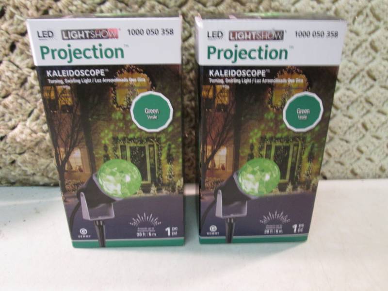 lot 28 image: 2 Green Light Show LED Kaleidoscope...