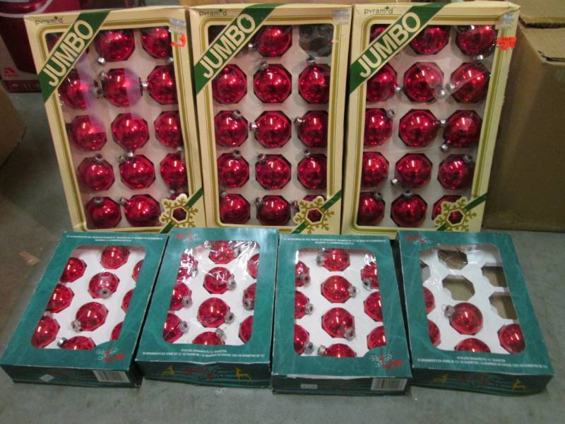 lot 31 image: Lot of Red Glass Ornaments  F-3...