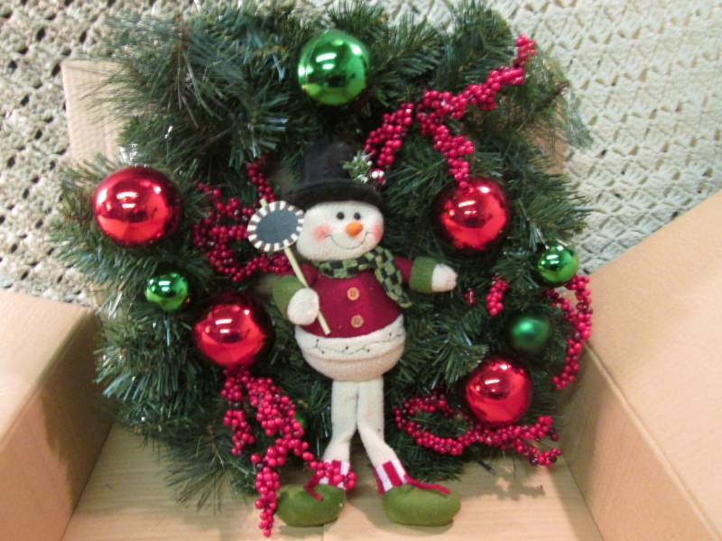 lot 58 image: 21 Light Up Snowman Wreath New in ...