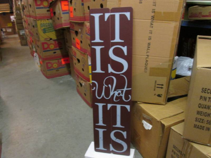 lot 67 image: It Is What It Is Wood Wall Plaque 3...