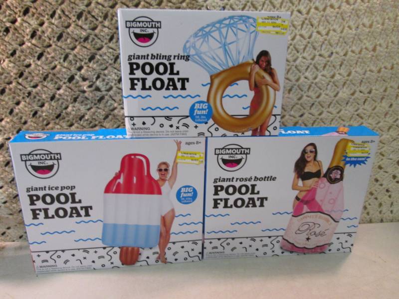 lot 144 image: Lot of 3 Adult Size Pool Floats 1 o...