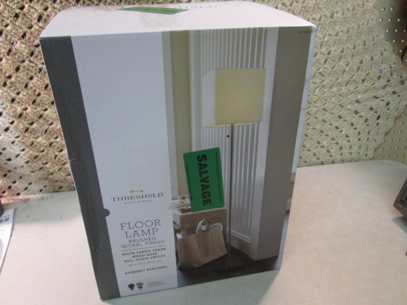 lot 189 image: Threshold Floor Lamp Brushed Nickel...