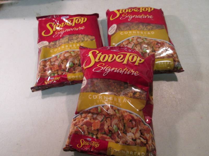 lot 250 image: 3 Bags of Stove Top Cornbread Stuff...