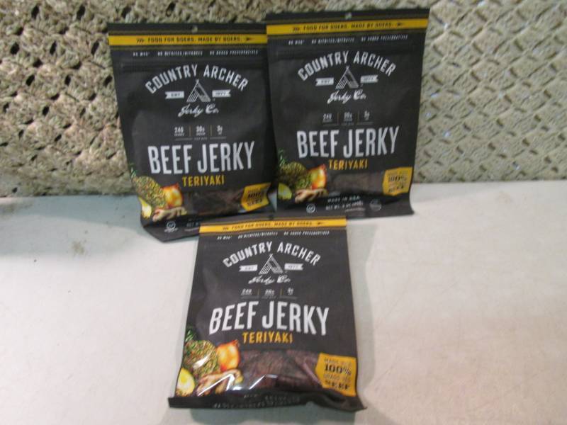lot 252 image: 3 Bags of Beef Jerky Teriyaki Best ...