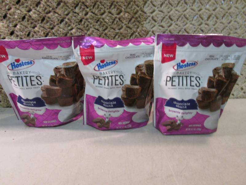 lot 263 image: 3 Bags of Hostess Bakery Petites Ch...