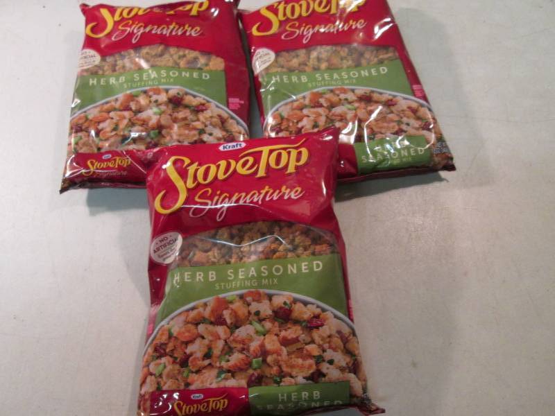 lot 277 image: 3 Bags of Stove Top Herb Seasoned S...