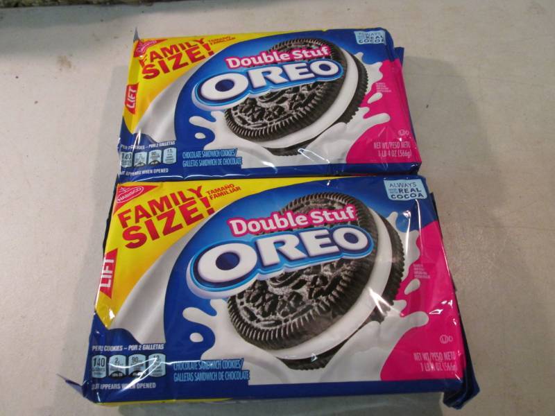 lot 280 image: 2 Family Size Packs of Double Stuf ...