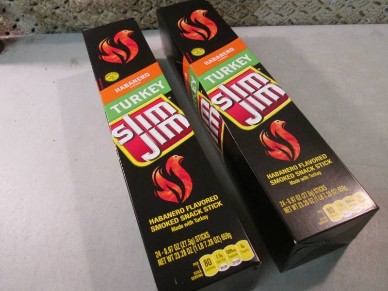 lot 290 image: 2 Box of 24 each Slim Jim Snack Sti...