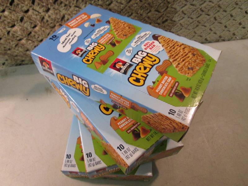 lot 304 image: 4 Boxes of Big Chewy Peanut Butter ...